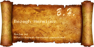 Bezegh Hermiusz névjegykártya